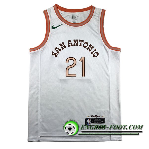 Maillot San Antonio Spurs (DUNCAN #21) 2023/24 Blanc -03
