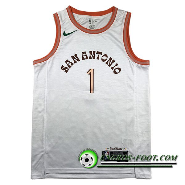 Maillot San Antonio Spurs (WEMBANYAMA #1) 2023/24 Blanc -04