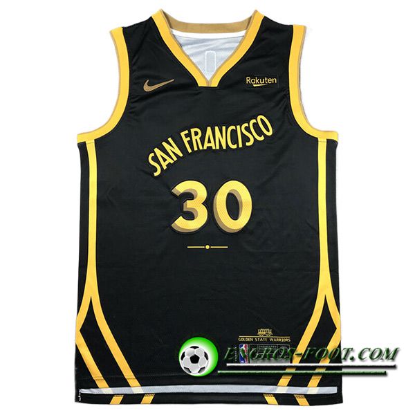 Maillot Golden State Warriors (CURRY #30) 2023/24 Noir/Jaune -03