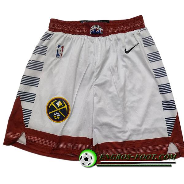 Shorts NBA Denver Nuggets 2023/24 Blanc/Rouge -02