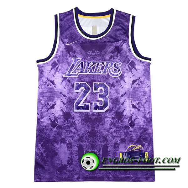 Maillot Los Angeles Lakers (JAMES #23) 2023/24 Pourpre -02