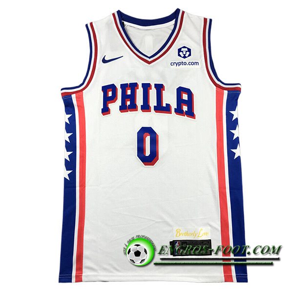 Maillot Los Philadelphia 76ers (MAXEY #0) 2023/24 Blanc/Bleu/Rouge