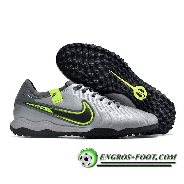 Nike Chaussures de Foot Tiempo Legend X PRO TF Gris/Noir/Vert