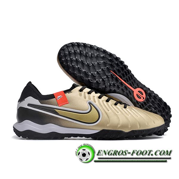 Nike Chaussures de Foot Tiempo Legend X PRO TF Jaune/Noir/Blanc