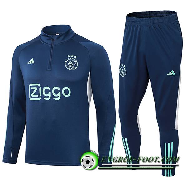 Ensemble Survetement de Foot Ajax Bleu/Blanc 2023/2024