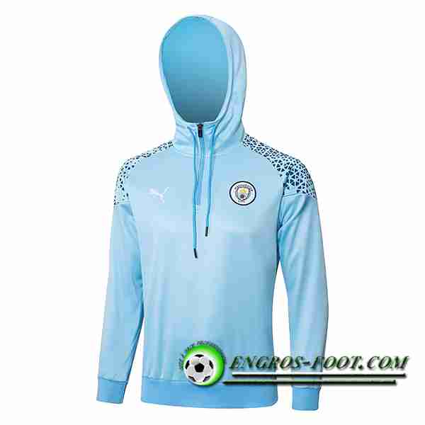 Sweatshirt Training Capuche Manchester City Bleu/Noir 2023/2024