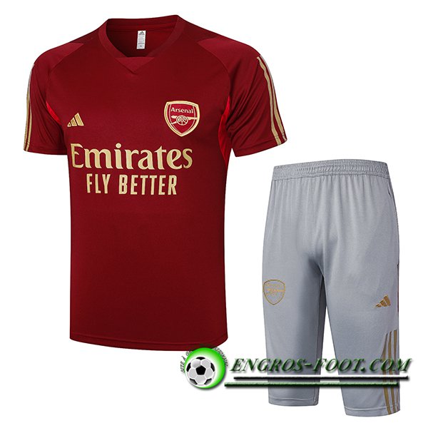 Ensemble Training T-Shirts + Shorts Arsenal Rouge 2023/2024 -05