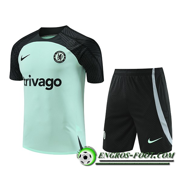 Ensemble Training T-Shirts + Shorts FC Chelsea Vert/Noir 2023/2024