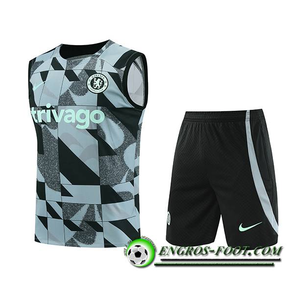 Ensemble Training Debardeur + Shorts FC Chelsea Vert/Noir/Gris 2023/2024