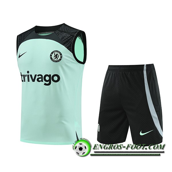 Ensemble Training Debardeur + Shorts FC Chelsea Vert/Noir 2023/2024