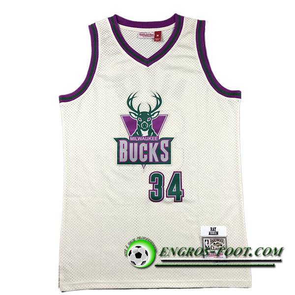 Maillot Milwaukee Bucks (ALLEN #34) 2023/24 Blanc/Vert
