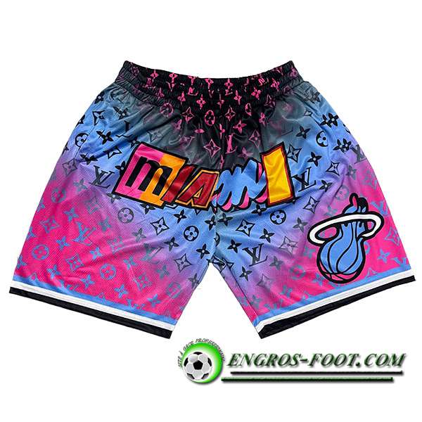 Shorts NBA Miami Heat 2023/24 Pourpre/Bleu/Noir