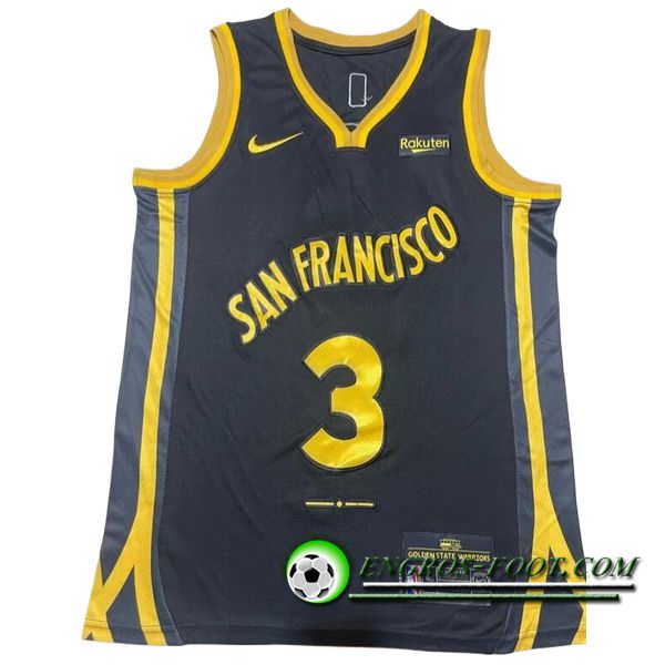 Maillot Golden State Warriors (PAUL #3) 2023/24 Noir/Jaune -02