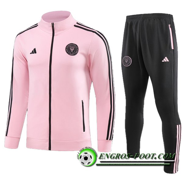 Ensemble Survetement de Foot Veste Foot Inter Miami CF Rose/Noir 2023/2024