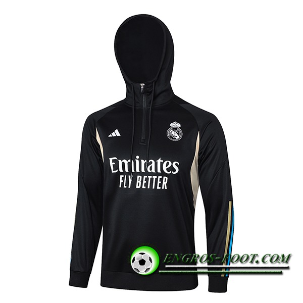 Sweatshirt Training Capuche Real Madrid Noir 2023/2024