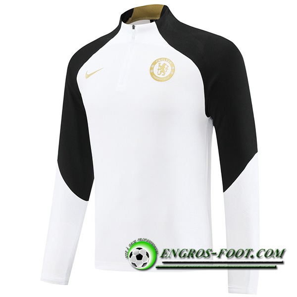 Sweatshirt Training FC Chelsea Blanc/Noir 2023/2024