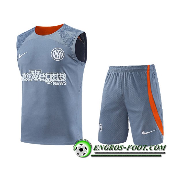 Ensemble Training Debardeur + Shorts Inter Milan Gris/Orange 2023/2024