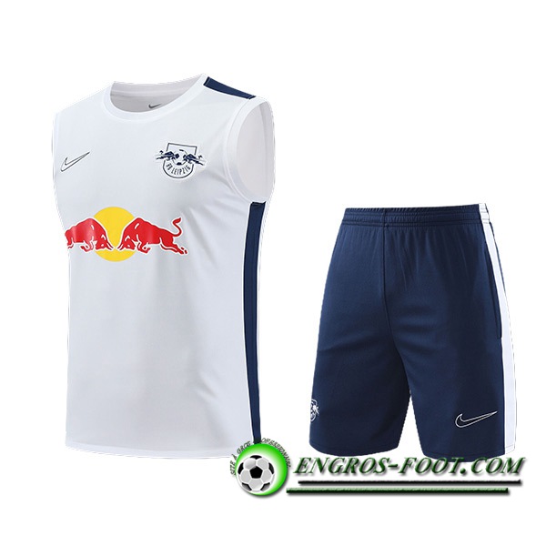 Ensemble Training Debardeur + Shorts RB Leipzig Blanc/Bleu 2023/2024