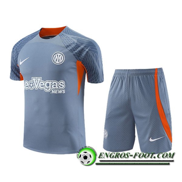 Ensemble Training T-Shirts + Shorts Inter Milan Gris/Orange 2023/2024