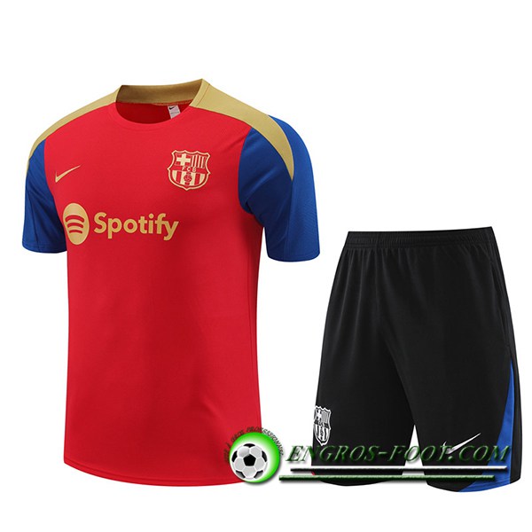 Ensemble Training T-Shirts + Shorts FC Barcelone Rouge/Jaune/Bleu/Noir 2023/2024