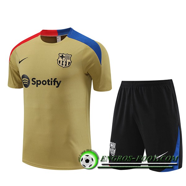 Ensemble Training T-Shirts + Shorts FC Barcelone Brun/Rouge/Bleu/Noir 2023/2024