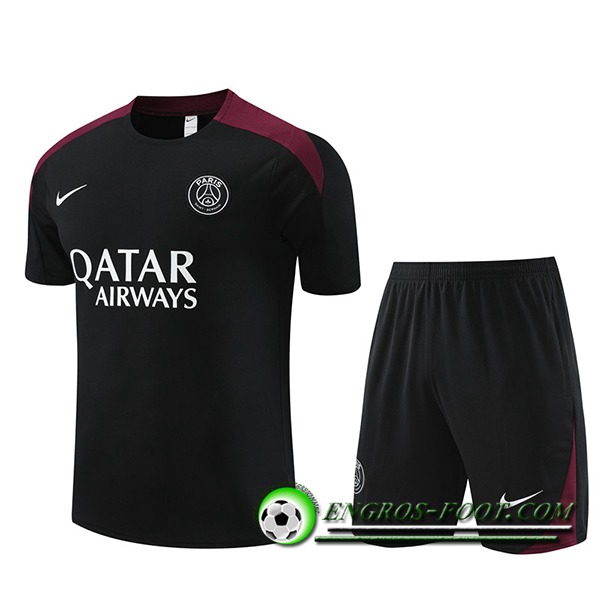 Ensemble Training T-Shirts + Shorts PSG Noir 2023/2024 -05