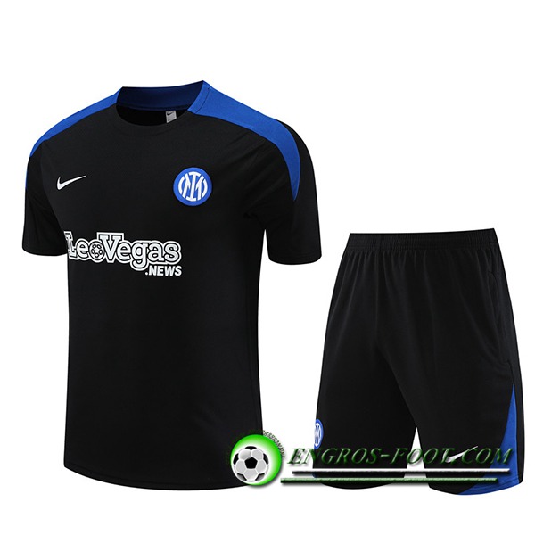 Ensemble Training T-Shirts + Shorts Inter Milan Noir/Bleu 2023/2024