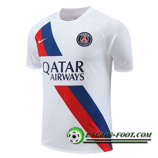 Training T-Shirts PSG Blanc/Rouge/Bleu 2023/2024