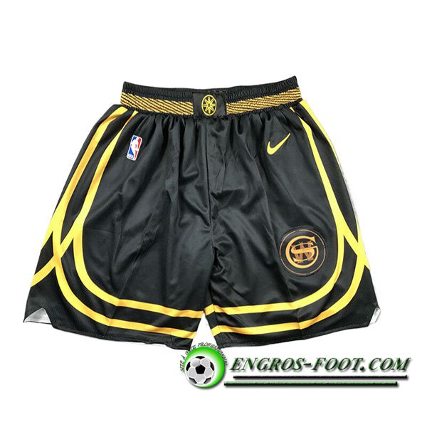 Shorts NBA Golden State Warriors 2023/24 Noir/Jaune -02