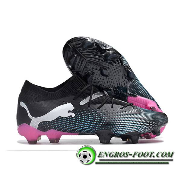 PUMA Chaussures de Foot Future Ultimate FG Noir/Blanc/Rose -02