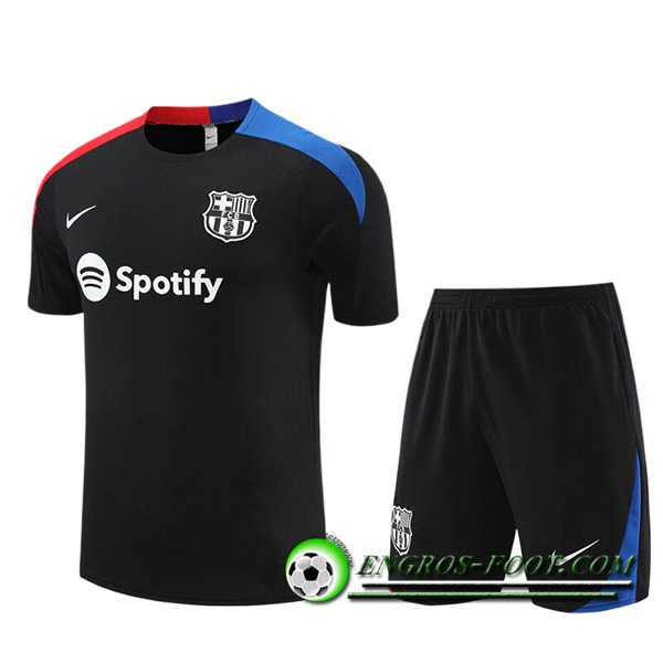 Ensemble Training T-Shirts + Shorts FC Barcelone Enfant Noir/Rouge/Bleu 2023/2024