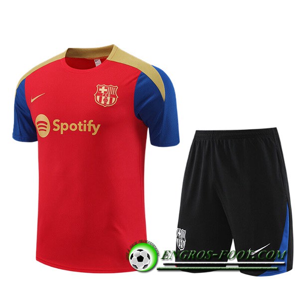 Ensemble Training T-Shirts + Shorts FC Barcelone Enfant Rouge/Jaune/Bleu/Noir 2023/2024