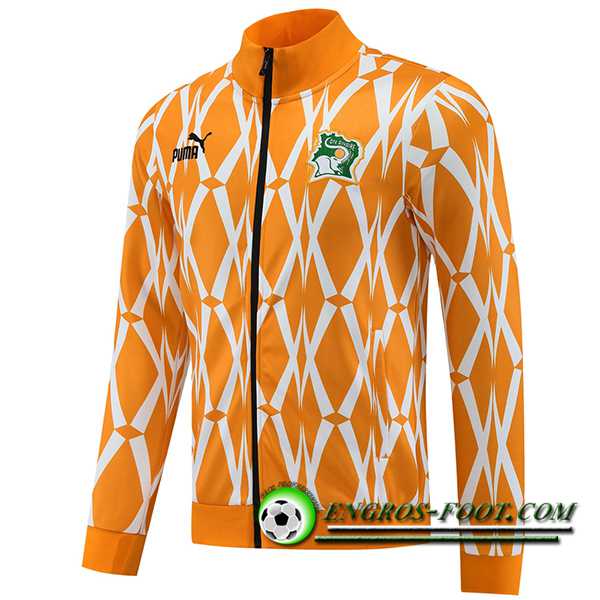 Veste Foot Ivory Coast Orange/Blanc 2023/2024