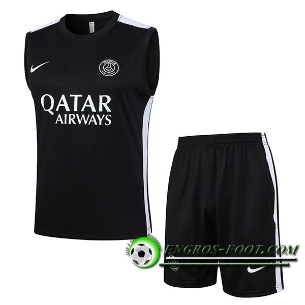 Ensemble Training Debardeur + Shorts PSG Noir/Blanc 2023/2024