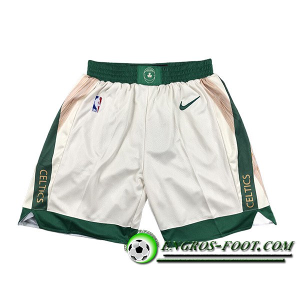 Shorts NBA Boston Celtics 2023/24 Beige/Vert