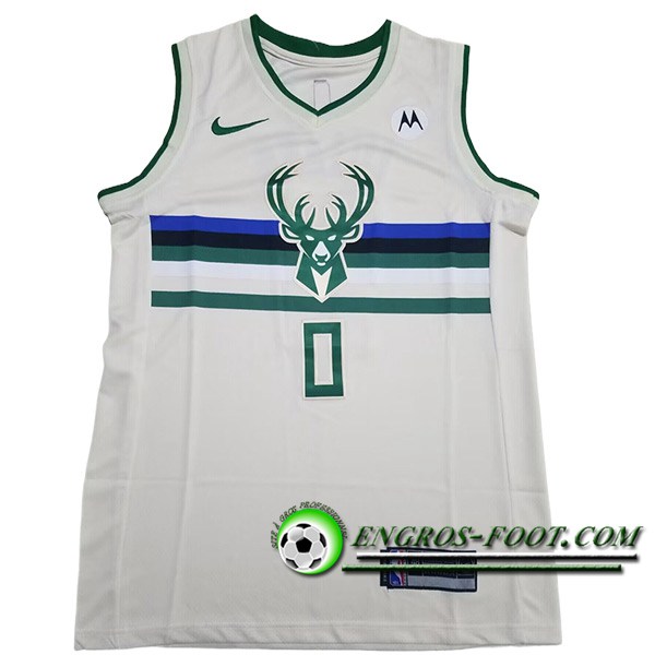 Maillot Milwaukee Bucks (LILLARD #0) 2023/24 Blanc/Vert -02