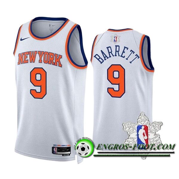 Maillot New York Knicks (BARRETT #9) 2023/24 Blanc/Orange