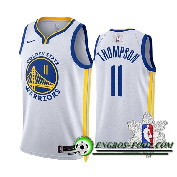 Maillot Golden State Warriors (THOMPSON #11) 2023/24 Blanc/Bleu/Jaune