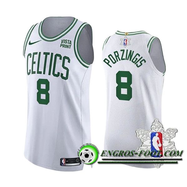 Maillot Boston Celtics (PORZINGIS #8) 2023/24 Blanc/Vert -02