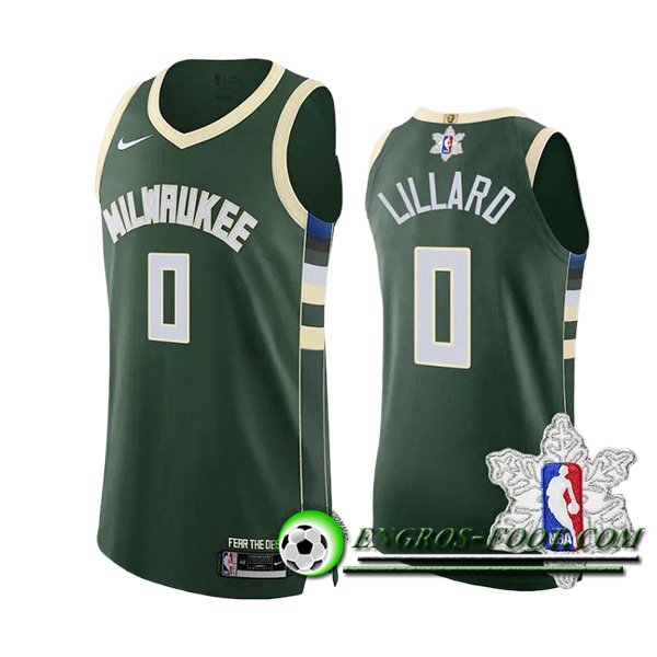 Maillot Milwaukee Bucks (LILLARD #0) 2023/24 Vert/Blanc -02