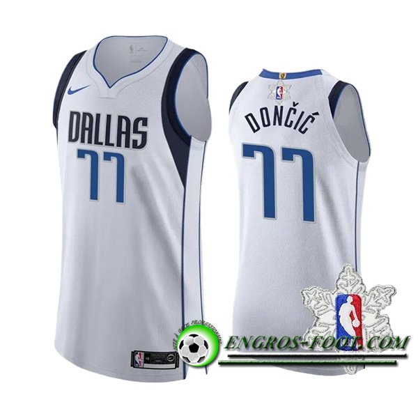 Maillot Dallas Mavericks (DONCIC #77) 2023/24 Blanc/Bleu