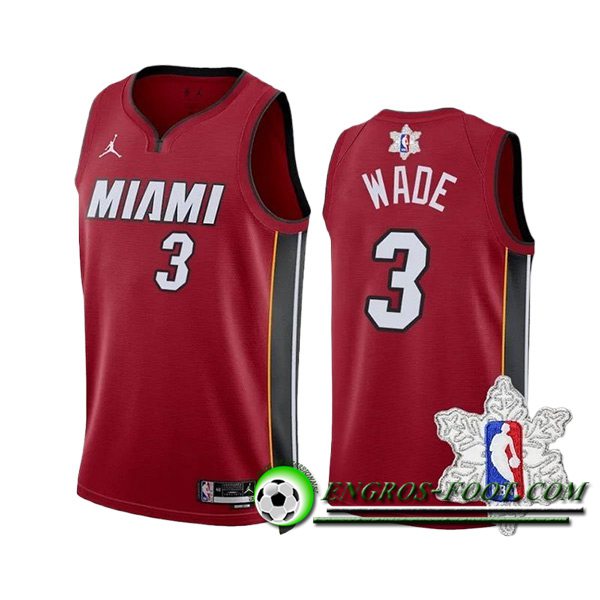 Maillot Miami Heat (WADE #3) 2023/24 Rouge/Blanc