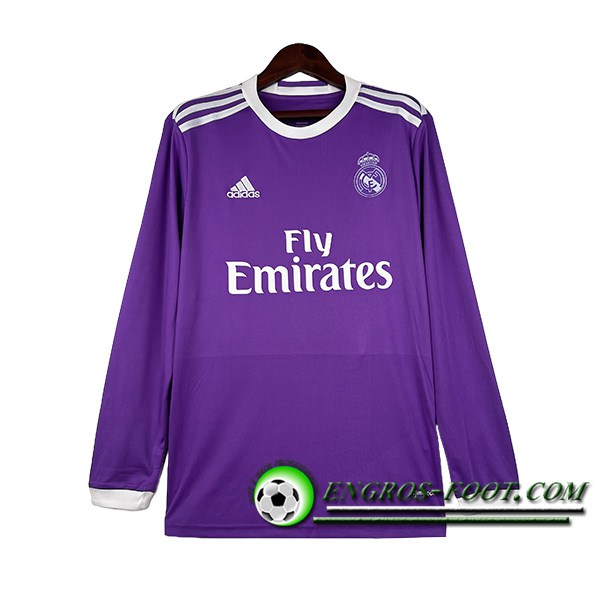 Maillot de Foot Real Madrid Retro Exterieur Manches Longues 2016/2017