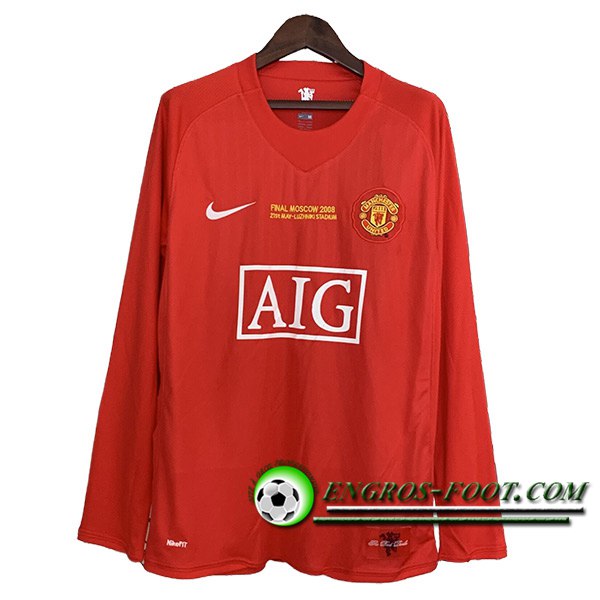 Maillot de Foot Manchester United Retro Domicile Manches Longues 2007/2008