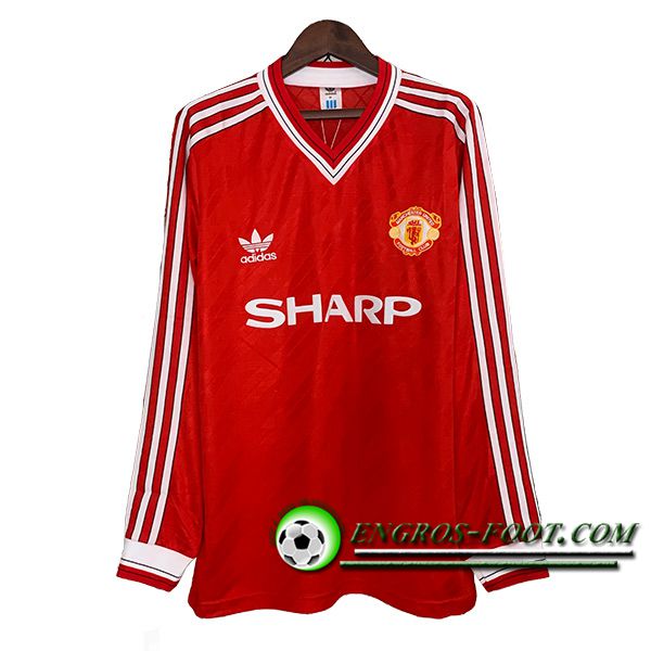 Maillot de Foot Manchester United Retro Domicile Manches Longues 1986/1988