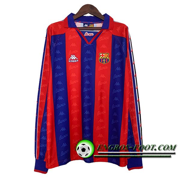 Maillot de Foot FC Barcelone Retro Domicile Manches Longues 1996/1997