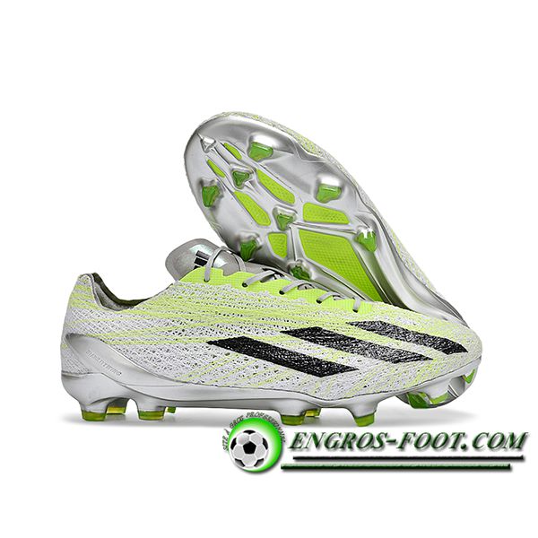 Adidas Chaussures de Foot CRAZYFAST STRUNG+ FG BOOTS Gris/Blanc/Vert