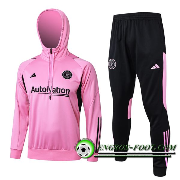 Ensemble Survetement Veste A Capuche Inter Miami CF Rose/Noir 2023/2024