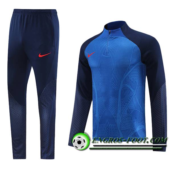 Ensemble Survetement de Foot Nike Bleu/Noir 2023/2024