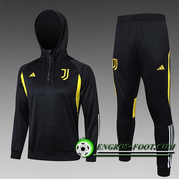 Ensemble Survetement Veste A Capuche Juventus Enfant Noir/Jaune 2023/2024